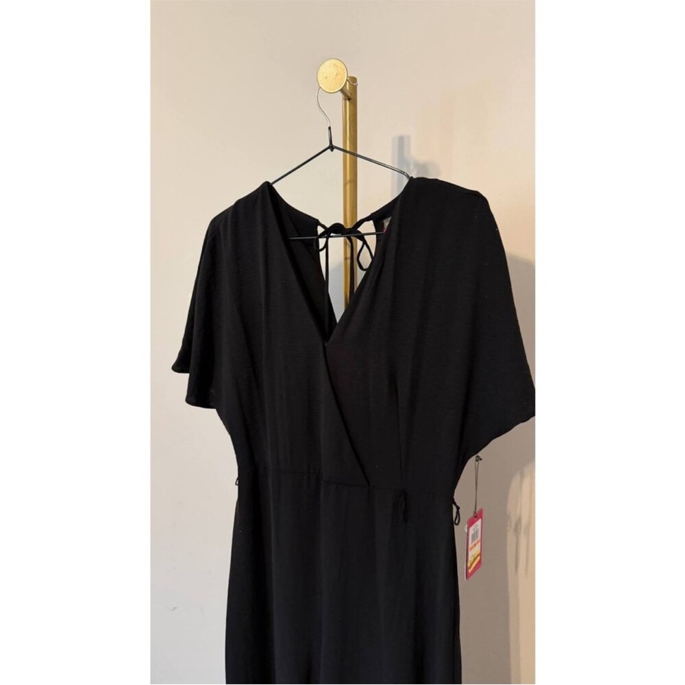 NWT Vince Camuto Black Wide Leg Jumpsuit Plunge V Neck Minimalist Elegant S - Picture 7 of 10
